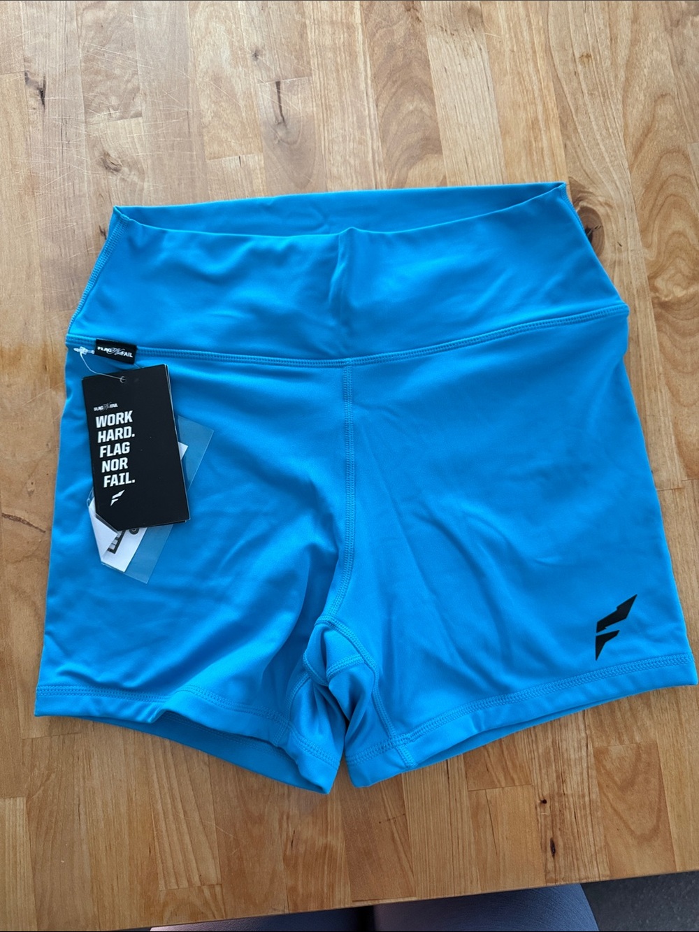 flag nor fail Women's High-Rise Turquoise Bike Shorts